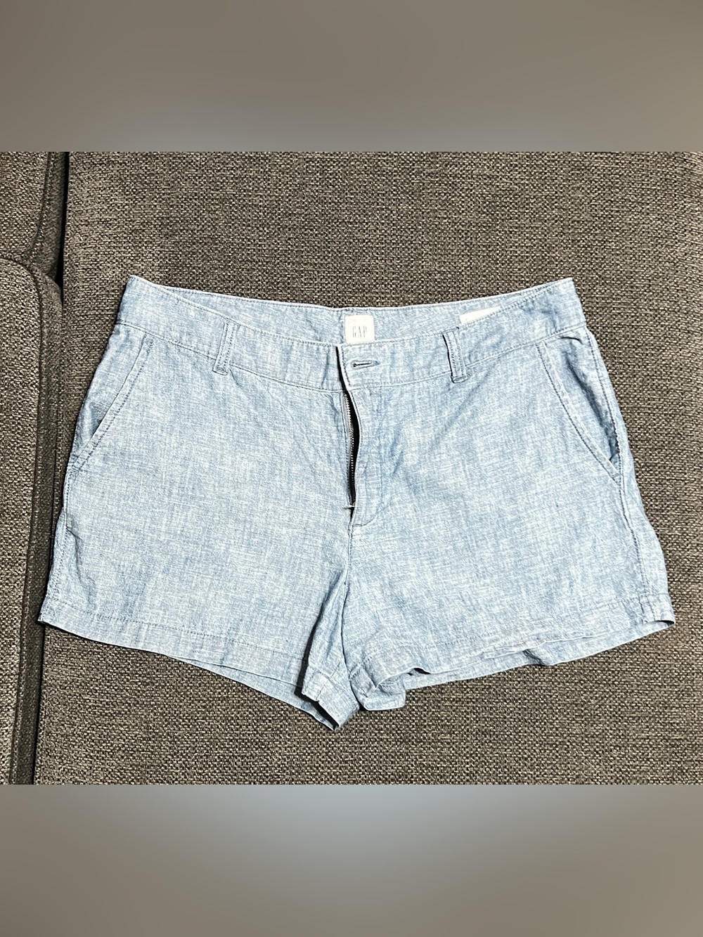 GAP Light Blue Women's Casual Linen-Blend Shorts